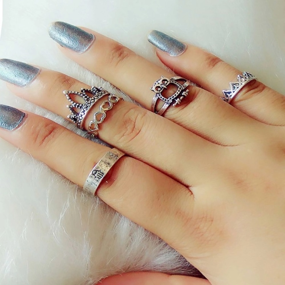🌷 Midi Rings OWL Set - Picture 4 of 7